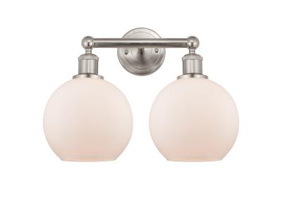 Innovations Lighting 616-2W-SN-G121-8 Downtown Urban Two Light Bath Vanity Bath Vanity Light Pewter, Nickel, Silver