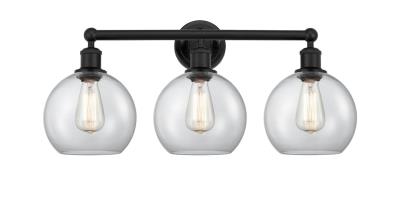 Innovations Lighting 616-3W-BK-G122-8 Downtown Urban Three Light Bath Vanity Bath Vanity Light Black
