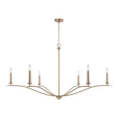 Capital Lighting 450661MA Grady Transitional Open-air Round Candle Chandelier, 6-Light 360 Total Watts, 29" H x 57" W, Matte Brass