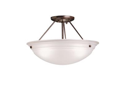 Kichler - 3122TZ - Cove Molding Top Glass - Three Light Semi Flush Mount - Tannery Bronze