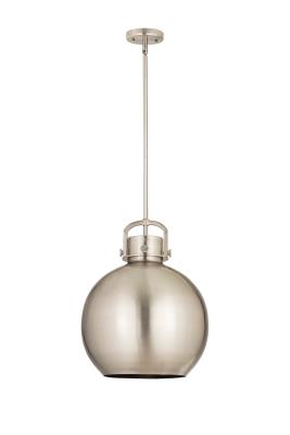 Innovations Lighting 410-1SL-SN-M410-14SN Newton Sphere - 1 Light Pendant in Industrial Style-19.63 Inches Tall and 14 Inches Wide, Finish Color: Satin Nickel