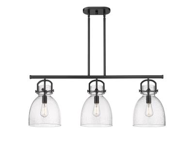 Innovations Lighting 410-3I-BK-G412-10SDY Downtown Urban Three Light Island Pendant Chandelier Matte Black