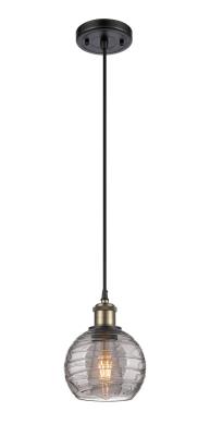 Innovations 516-1P-BAB-G1213-6SM Deco Swirl 1 Light 6 inch Mini Pendant Black Antique Brass