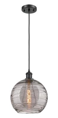 Innovations 516-1P-BK-G1213-10SM Deco Swirl 1 Light 10 inch Mini Pendant Matte Black