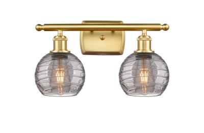 Innovations 516-2W-SG-G1213-6SM Deco Swirl 2 Light 16 inch Bath Vanity Light Satin Gold