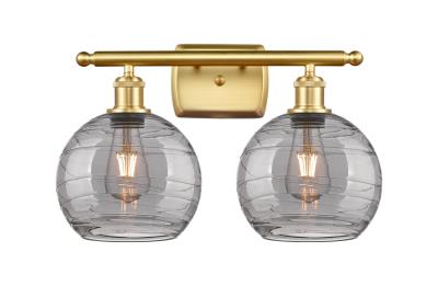 Innovations 516-2W-SG-G1213-8SM Deco Swirl 2 Light 16 inch Bath Vanity Light Satin Gold