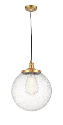 Innovations Lighting 201C-SG-G204-14 Franklin Restoration One Light Mini Pendant Pendant Light Satin Gold