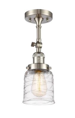 Innovations 201F-SN-G513-LED 1-Light Semi-Flush Mount Brushed Satin Nickel