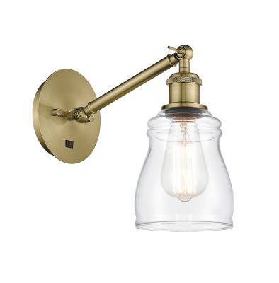 Innovations Lighting 317-1W-AB-G392-LED Caledonia - 1 Light Wall Sconce In Industrial Style-11.38 Inches Tall and 5.3 Inches Wide, Finish Color: Antique Brass, Glass Color: Clear, Lamping Type: LED