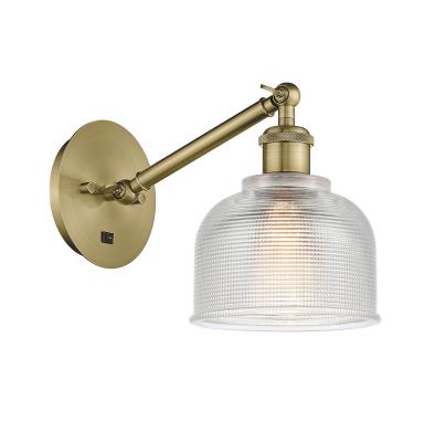 Innovations Lighting 317-1W-AB-G412-LED Dayton - 1 Light Wall Sconce in Industrial Style-10.88 Inches Tall and 5.5 Inches Wide, Choose Lamping Option: LED, Shade Options: Clear Glass