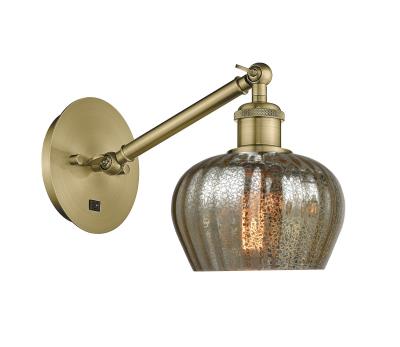 Innovations Lighting 317-1W-AB-G96-LED Fenton - 1 Light Wall Sconce in Art Nouveau Style-9.88 Inches Tall and 6.5 Inches Wide, Choose Lamping Option: LED, Shade Options: Mercury Glass