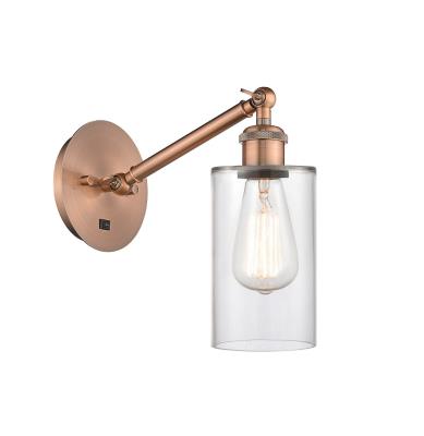 Innovations Lighting 317-1W-AC-G802-LED Clymer - 1 Light Wall Sconce in Art Nouveau Style-11.25 Inches Tall and 5.3 Inches Wide, Choose Lamping Option: LED, Shade Options: Clear Glass