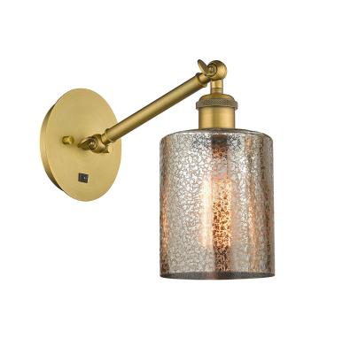 Innovations Lighting 317-1W-BB-G116-LED Caledonia - 1 Light Wall Sconce in Industrial Style-11.38 Inches Tall and 5.3 Inches Wide, Choose Lamping Option: LED, Shade Options: Mercury Glass