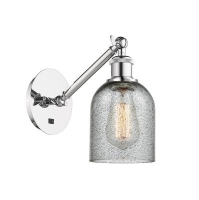 Innovations Lighting 317-1W-PC-G257-LED Caledonia - 1 Light Wall Sconce in Industrial Style-11.38 Inches Tall and 5.3 Inches Wide, Choose Lamping Option: LED, Shade Options: Charcoal Glass