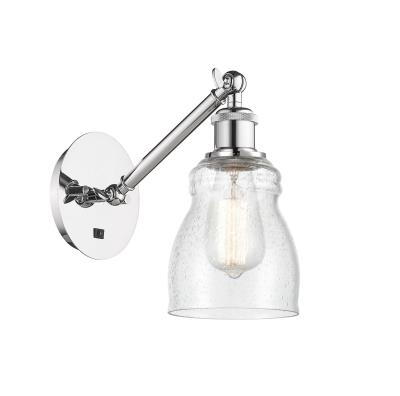 Innovations Lighting 317-1W-PC-G394-LED Caledonia - 1 Light Wall Sconce In Industrial Style-11.38 Inches Tall and 5.3 Inches Wide, Finish Color: Polished Chrome, Glass Color: Seedy, Lamping Type: LED