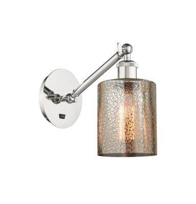 Innovations Lighting 317-1W-PN-G116-LED Caledonia - 1 Light Wall Sconce in Industrial Style-11.38 Inches Tall and 5.3 Inches Wide, Choose Lamping Option: LED, Shade Options: Mercury Glass