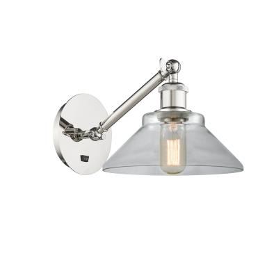 Innovations Lighting 317-1W-PN-G132-LED Orwell - 1 Light Wall Sconce in Industrial Style-9.38 Inches Tall and 8.38 Inches Wide, Choose Lamping Option: LED, Shade Options: Clear Glass
