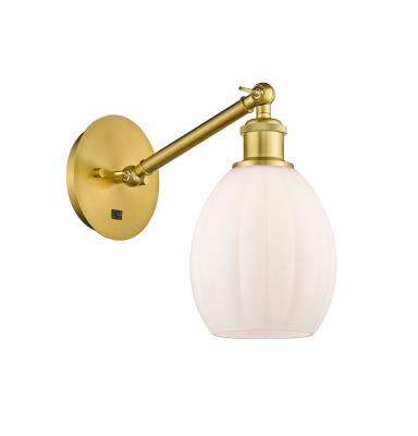 Innovations Lighting 317-1W-SG-G81 Conesus - 1 Light Wall Sconce in Industrial Style-12.38 Inches Tall and 6 Inches Wide, Choose Lamping Option: Incandescent, Shade Options: Matte White Glass