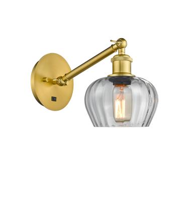Innovations Lighting 317-1W-SG-G92 Fenton - 1 Light Wall Sconce in Art Nouveau Style-9.88 Inches Tall and 6.5 Inches Wide, Choose Lamping Option: Incandescent, Shade Options: Clear Glass