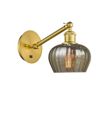 Innovations Lighting 317-1W-SG-G96 Fenton - 1 Light Wall Sconce in Art Nouveau Style-9.88 Inches Tall and 6.5 Inches Wide, Choose Lamping Option: Incandescent, Shade Options: Mercury Glass