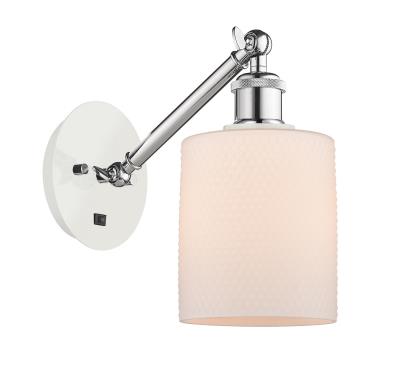 Innovations Lighting 317-1W-WPC-G111 Caledonia - 1 Light Wall Sconce in Industrial Style-11.38 Inches Tall and 5.3 Inches Wide, Choose Lamping Option: Incandescent, Shade Options: Matte White Glass