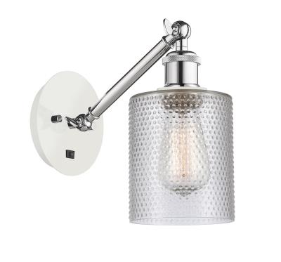 Innovations Lighting 317-1W-WPC-G112 Caledonia - 1 Light Wall Sconce in Industrial Style-11.38 Inches Tall and 5.3 Inches Wide, Choose Lamping Option: Incandescent, Shade Options: Clear Glass