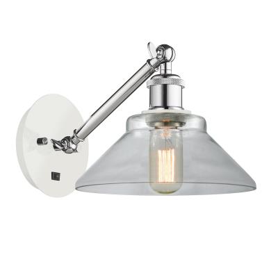 Innovations Lighting 317-1W-WPC-G132 Orwell - 1 Light Wall Sconce in Industrial Style-9.38 Inches Tall and 8.38 Inches Wide, Choose Lamping Option: Incandescent, Shade Options: Clear Glass