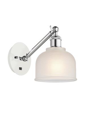 Innovations Lighting 317-1W-WPC-G411 Dayton - 1 Light Wall Sconce in Industrial Style-10.88 Inches Tall and 5.5 Inches Wide, Choose Lamping Option: Incandescent, Shade Options: White Glass