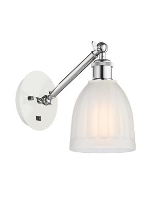 Innovations Lighting 317-1W-WPC-G441 Brookfield - 1 Light Wall Sconce in Art Nouveau Style-11.38 Inches Tall and 5.75 Inches Wide, Choose Lamping Option: Incandescent, Shade Options: White Glass
