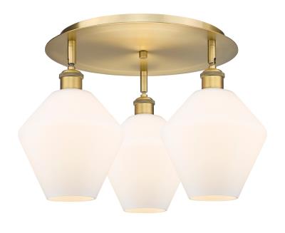 Innovations Lighting 516-3C-BB-G651-8 Downtown Urban Three Light Flush Mount Ceiling Light Brushed Brass