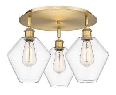 Innovations Lighting 516-3C-BB-G652-8 Downtown Urban Three Light Flush Mount Ceiling Light Brushed Brass