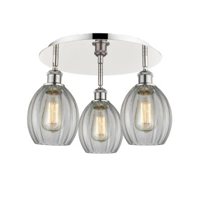 Innovations Lighting 516-3C-PN-G82 Downtown Urban Three Light Flush Mount Ceiling Light Polished Nickel