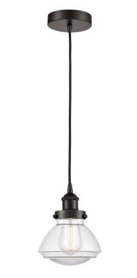 Innovations Lighting 616-1PH-OB-G322 Olean - 1 Light Mini Pendant in Industrial Style-7.75 Inches Tall and 6.75 Inches Wide, Choose Lamping Option: Incandescent, Shade Options: Clear Glass