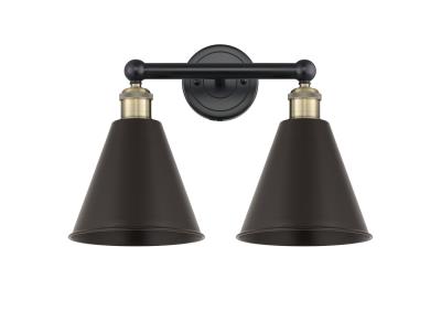 Innovations Lighting 616-2W-BAB-MBC-8-BK Downtown Urban Two Light Bath Vanity Bath Vanity Light Black Antique Brass
