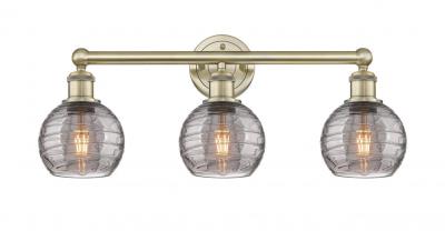 Innovations 616-3W-AB-G1213-6SM Athens Deco Swirl 3 24 inch Bath Vanity Light Antique Brass