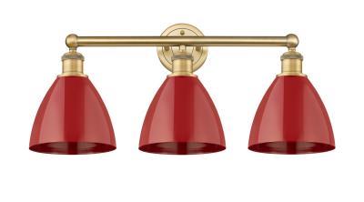 Innovations Lighting 616-3W-BB-MBD-75-RD Edison Three Light Bath Vanity Bath Vanity Light Brushed Brass