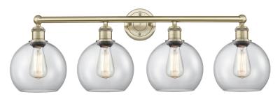 Innovations Lighting 616-4W-AB-G122-8 Downtown Urban Four Light Bath Vanity Bath Vanity Light Antique Brass