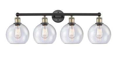 Innovations Lighting 616-4W-BAB-G124-8 Downtown Urban Four Light Bath Vanity Bath Vanity Light Black Antique Brass