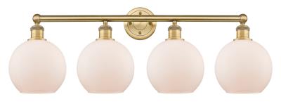 Innovations Lighting 616-4W-BB-G121-8 Downtown Urban Four Light Bath Vanity Bath Vanity Light Brushed Brass