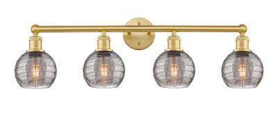 Innovations 616-4W-SG-G1213-6SM Athens Deco Swirl 4 33 inch Bath Vanity Light Satin Gold