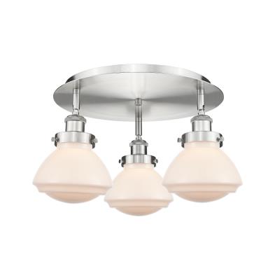 Innovations Lighting 916-3C-SN-G321 Downtown Urban Three Light Flush Mount Ceiling Light Satin Nickel