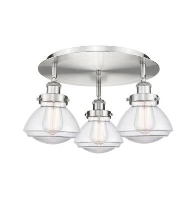 Innovations Lighting 916-3C-SN-G322 Downtown Urban Three Light Flush Mount Ceiling Light Satin Nickel