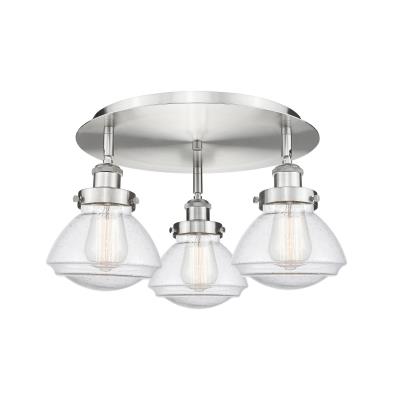 Innovations Lighting 916-3C-SN-G324 Downtown Urban Three Light Flush Mount Ceiling Light Satin Nickel