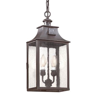 Two Light Hanging Lantern - Soft Off Black