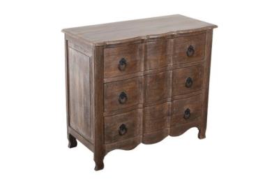 brown distressed dresser Antique European Pine Dresser With Red Distressed Paint and French Lin –  Sheptons Antiques main image 1