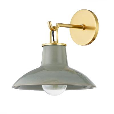 HUD 1913-AGB/CMC Hudson Valley One Light Wall Sconce Aged Brass/Ceramic Moss Crackle - Pottersville (1) 15.00W G25 Bulbs Not Included 10.50IN L X 10.50IN W X 11.25IN H