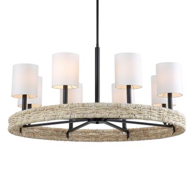 ♡m·····♡ Uttermost Ceiling Lights Faiyam 8 Light Rattan Chandelier