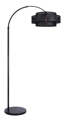 ValueLights | Charlie Black Painted Modern Stem Floor Lamp With Black