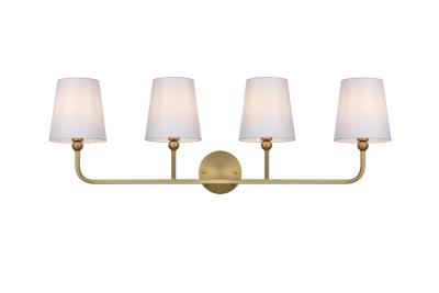 weston-5-lights-pendant-in-satin-gold - Elegant Lighting
