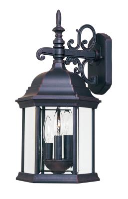 Three Light Outdoor Wall Lantern - Empire Bronze